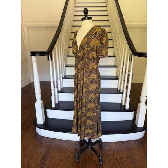 Free People Olivia Dress Fall Autumn Bohemian GardenGirl Rustic Luxury Retro 90s - Picture 6 of 14